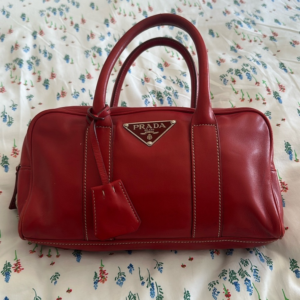 Red Prada leather bag - circa 2001
